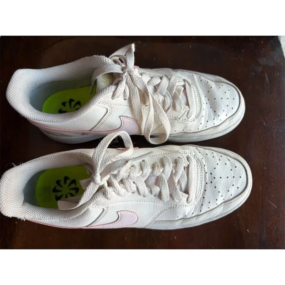 Nike Court Vision Low Women's Shoes White Pink‎ Swoosh Size 7.5 Casual
